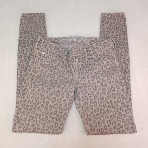 Vintage Y2k Nude Leopard Jeans 28 0 Low Rise Skinny Express Stella Cheetah